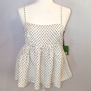 NWT Kate Spade x Target | Mini Polka Dot Linen Blend Baby Doll Tank Top | Medium